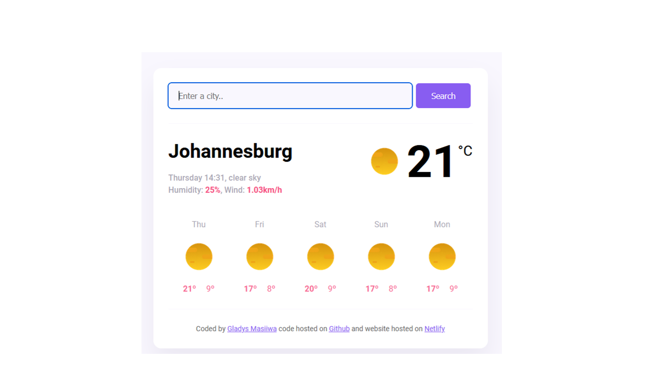 Weather app preview